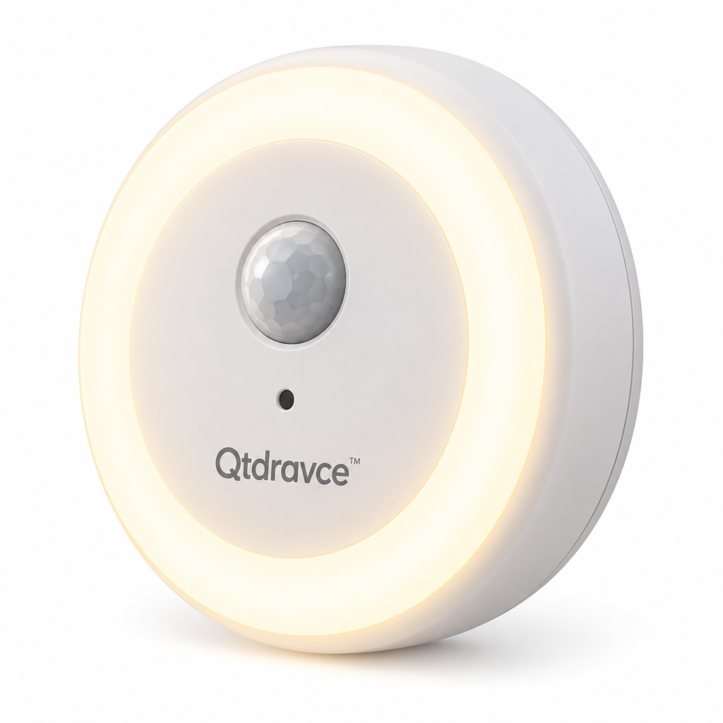 Qtdravce™ HaloSense USB Rechargeable Motion Sensor Night Light – Wireless LED Night Lamp for Bedroom, Hallway, Stairs & Closet