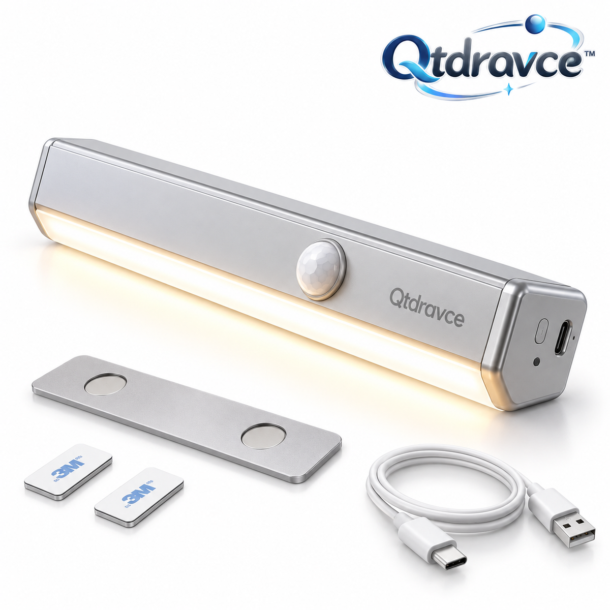Qtdravce™ MagniGlow Magnetic Rechargeable Motion Sensor Light – Wireless LED Closet, Cabinet & Wardrobe Light