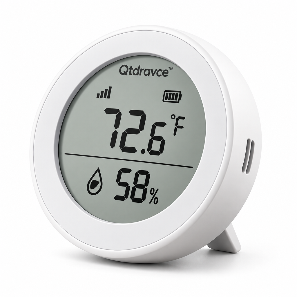 Qtdravce™ AirDot Mini Indoor Temperature Humidity Monitor – Digital Thermometer Hygrometer with LCD Display