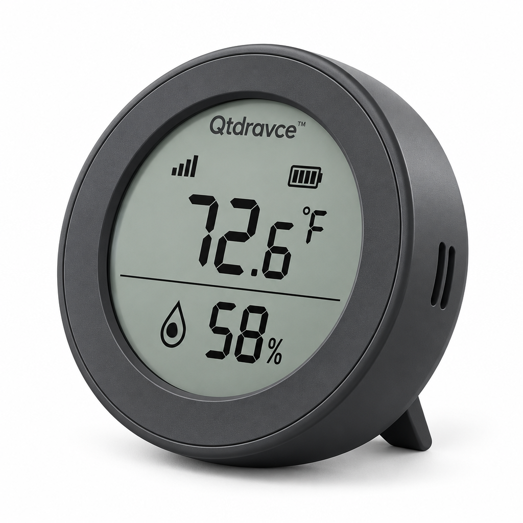 Qtdravce™ AirDot Mini Indoor Temperature Humidity Monitor – Digital Thermometer Hygrometer with LCD Display