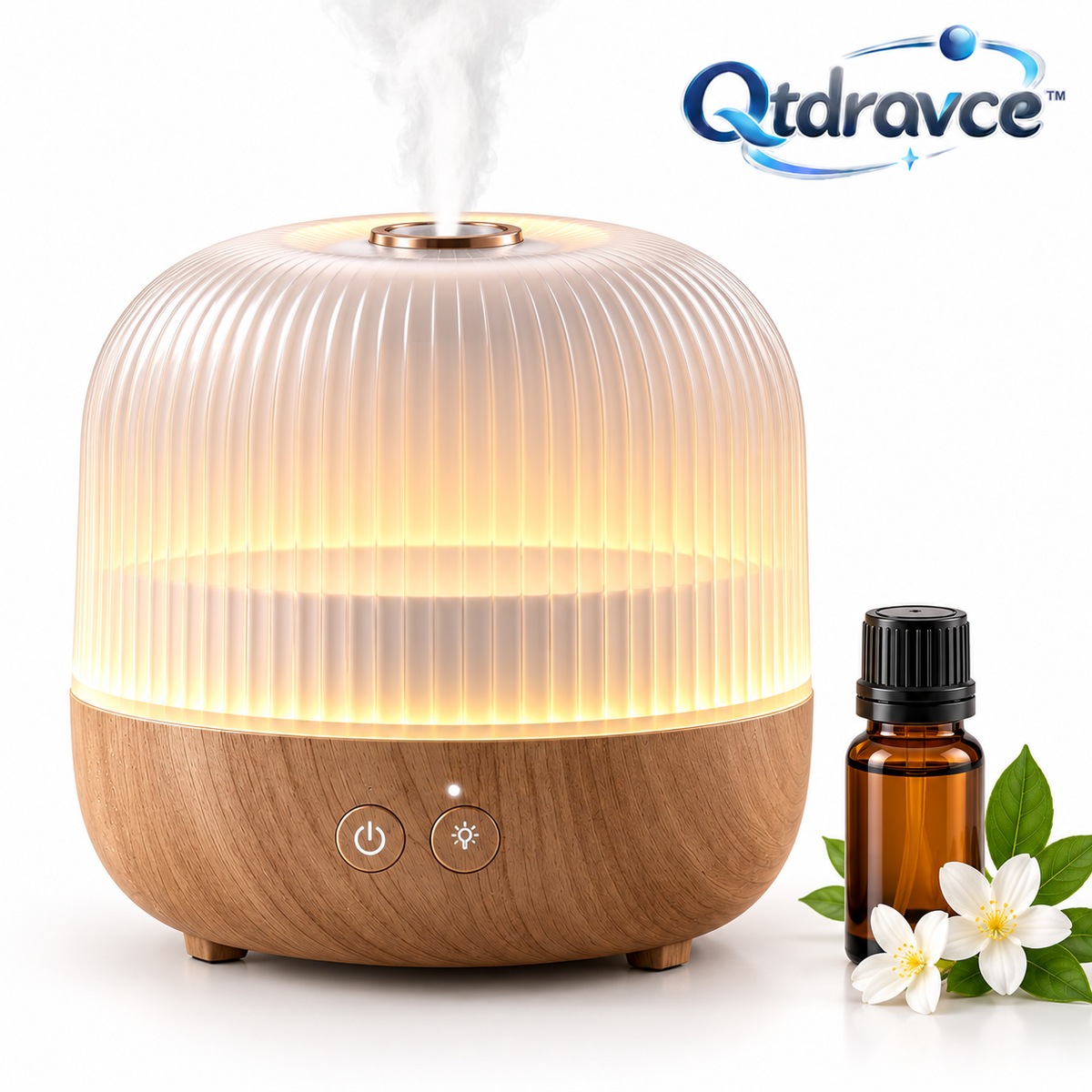 Qtdravce™ MistArc Smart Aroma Diffuser – Ultrasonic Essential Oil Diffuser with Timer, Ambient LED & Auto Shut-Off