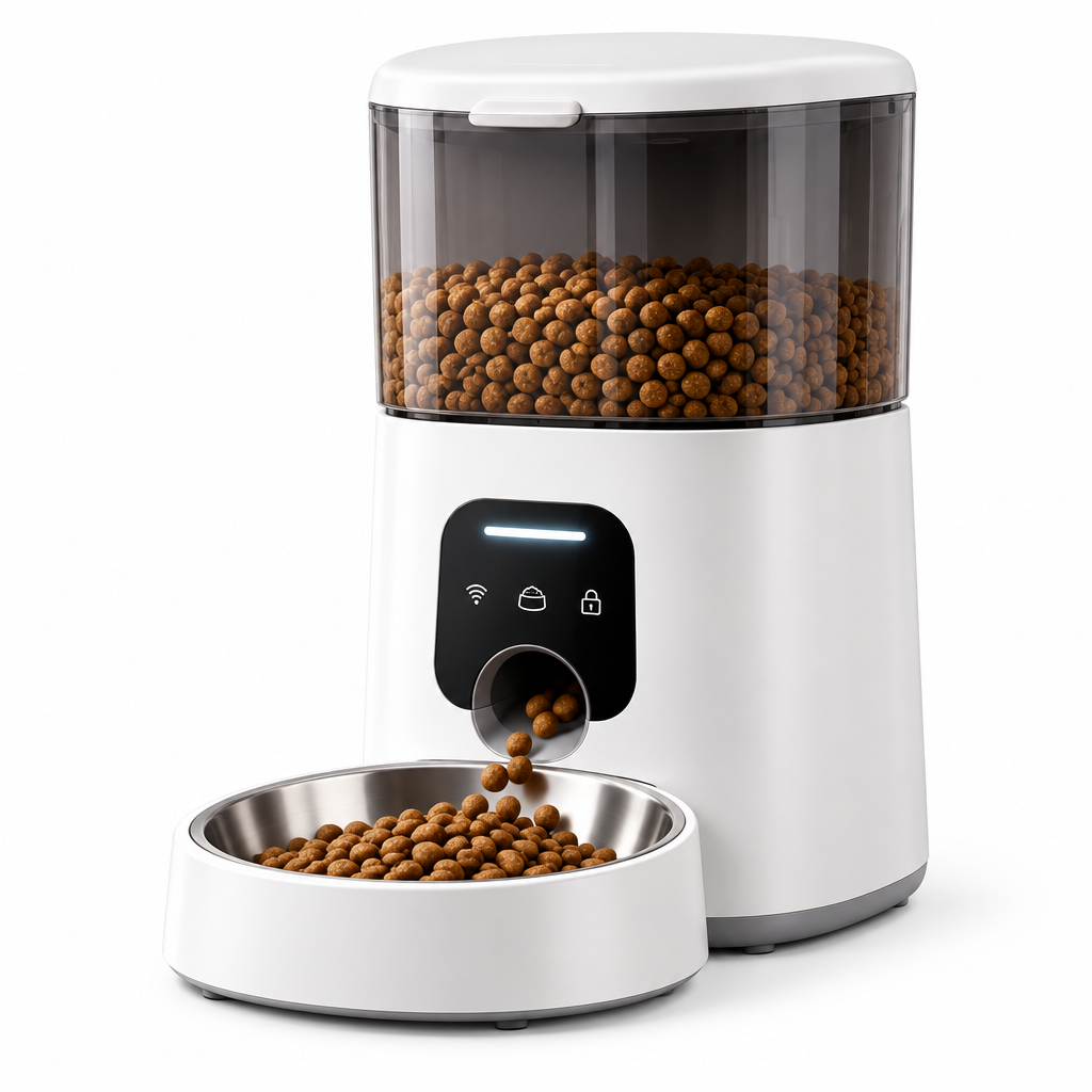Qtdravce™ FeedPilot Automatic Pet Feeder – Programmable Timed Dry Food Dispenser with Portion Control & Voice Meal Call