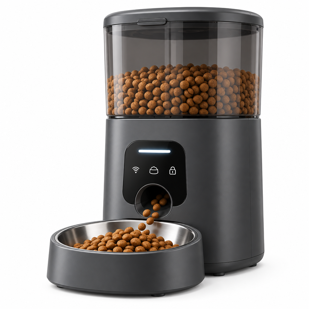 Qtdravce™ FeedPilot Automatic Pet Feeder – Programmable Timed Dry Food Dispenser with Portion Control & Voice Meal Call