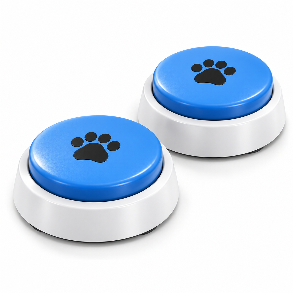 Qtdravce™ TalkPaw Recordable Pet Training Buttons – Custom Voice Sound Buttons for Interactive Dog & Pet Training, 2 Pack